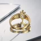 R0514 Simple Water Drop Shape Zircon Ring for Women Fashion Micro Pave White Zircon