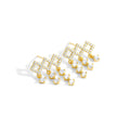 Silver-Plated Brass Geometric CZ Earrings for private-label fashion jewelry buyers — jewelry finish and design detail