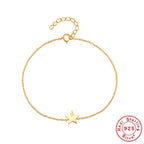 S925 Sterling Silver Five Pointed Star Diamond Circle Bracelet