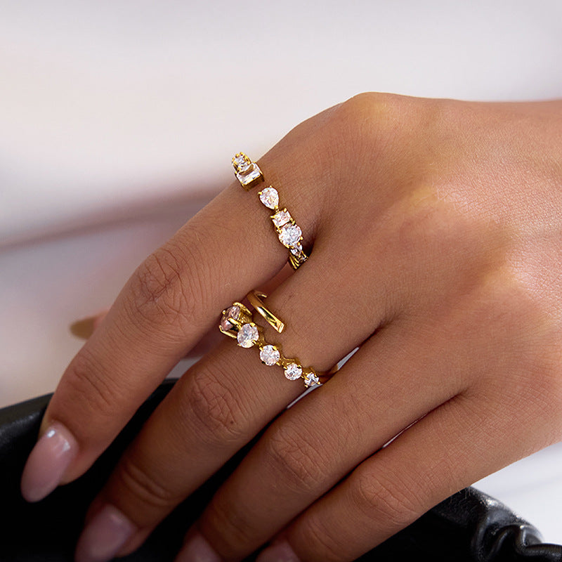 Zircon Ring Stainless Steel Jewelry for Women Non-Fading ring