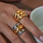 Stainless Steel Exaggerated Retro Ring Rings