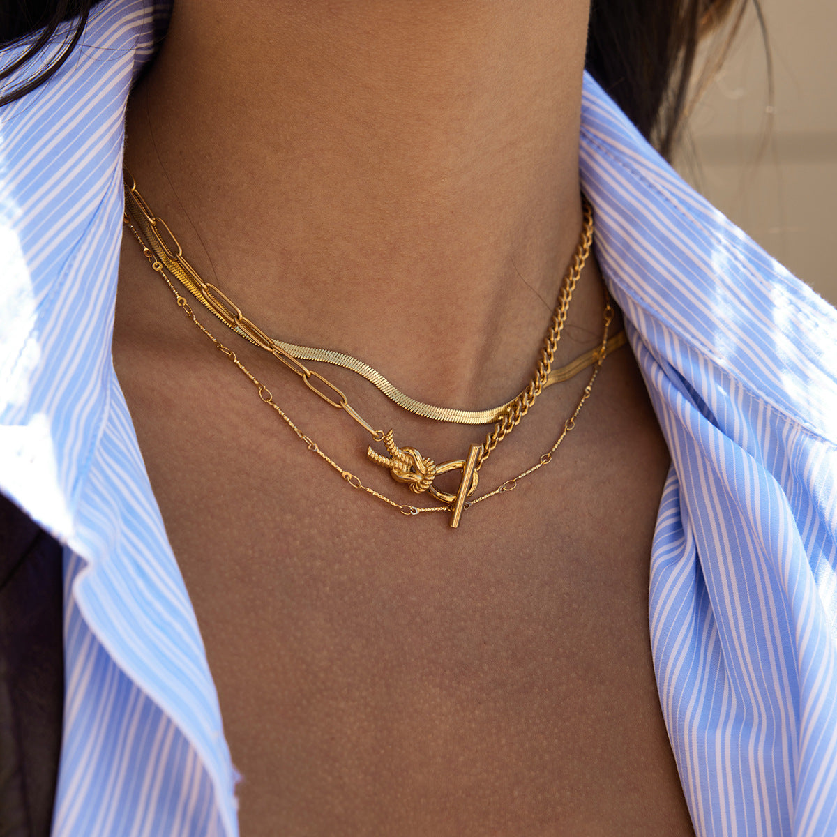 Original Design Knot Necklace Accessories Women's Collarbone Chain Stainless Steel Jewelry