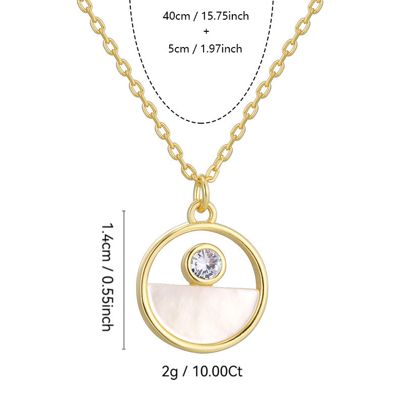 S925 Silver Ruyi Buckle Necklace With Mother Of Pearl