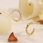 E0090 Earrings Simple Design Metal Hollow Chain Inlaid Diamond Hoop Earrings for Women Fashion Retro