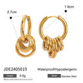 Enamel Stainless Steel Gold-Plated Hoop Earrings — alternate product view — jewelry finish and design detail