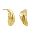 18K Gold-Plated Brass Floral Earrings with a minimalist design profile — jewelry finish and design detail