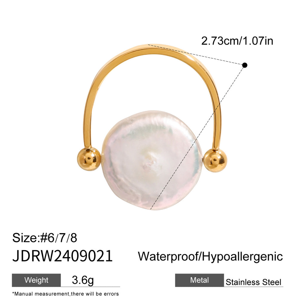 Blue Turquoise Ring Non-Fading Jewelry Stainless Steel Bracelet Accessories