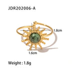 Stainless Steel Turquoise Open Ring Rings