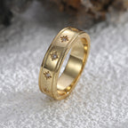 R0578 French Minimalist Monochrome Retro Design Ring for Women Fashion Micro Pave Zircon Ring