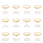 S925Sterling Silver Twelve Constellations Star Diamond Women's Ring Ring Creative Style Ring