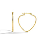 E0210 Simple Style Heart-Shaped Earrings Hollow Heart Gold-Plated Hoop Earrings Foreign Trade Accessories