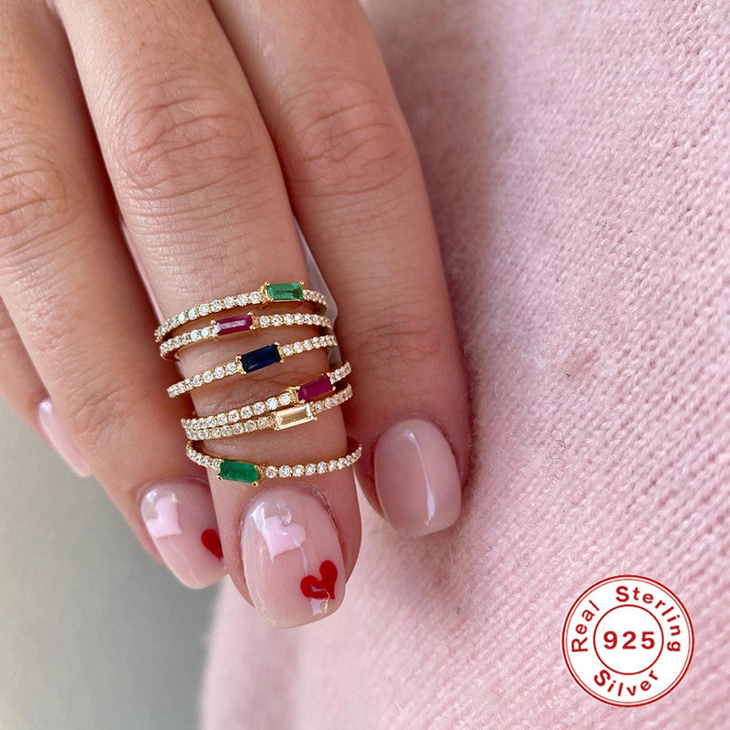 S925Sterling Silver Diamond Ring Simple Diamond Ring Jewelry Hot Selling Proposal Ring