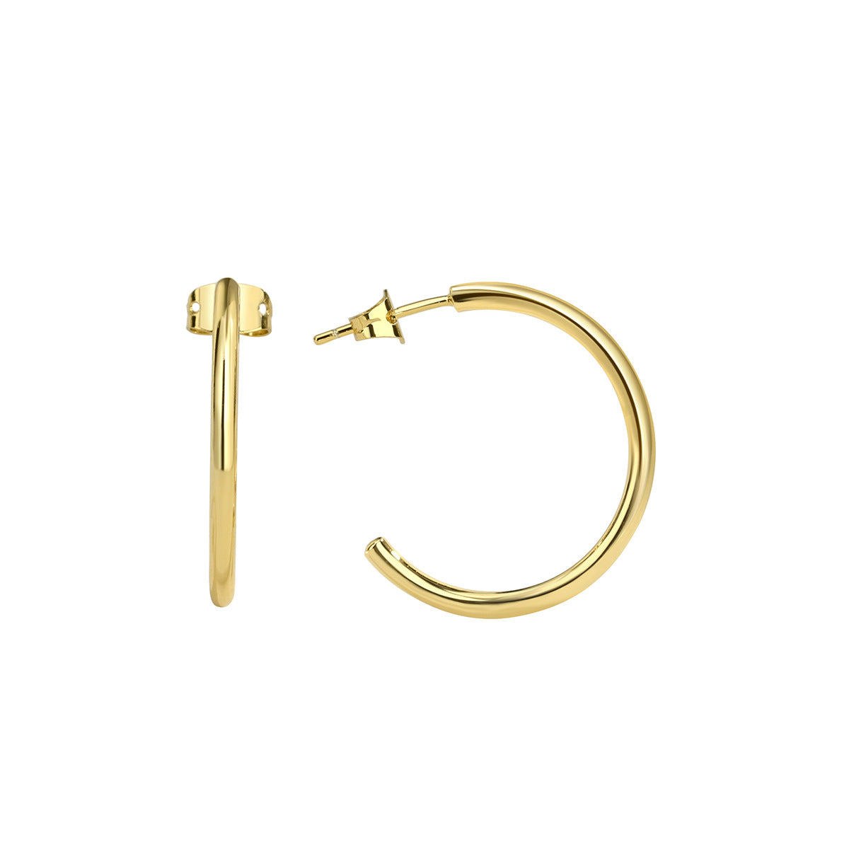 E0266 Various Sizes Round Shape C Hoop Earrings Semi-Open Large Hoop Trendy Women's Jewelry