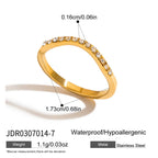 2H Zircon Ring Non-Fading Necklace Women's Finger Bracelet Stainless Steel Jewelry