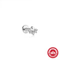 Round-Ball Zircon 925 Sterling Silver Cartilage Stud — design contour — jewelry finish and design detail