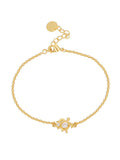 14K Gold-Plated Brass Turtle Bracelet with a refined design profile