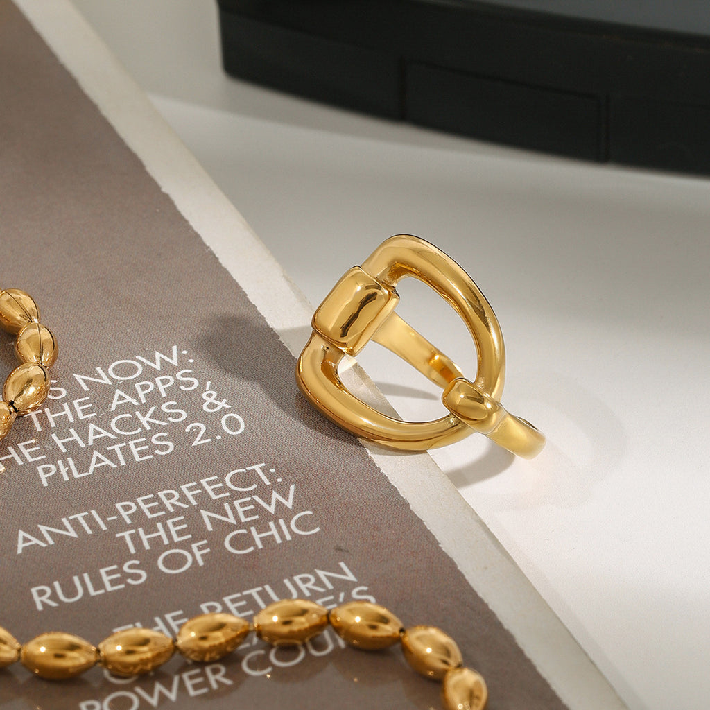 2H Ring Style Finger Ring 18k Gold rings Stainless Steel Jewelry