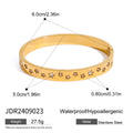Cubic Zirconia Stainless Steel Gold-Plated Bangle Bracelet — jewelry construction