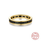 S925Pure Silver Elegant Luxurious Geometric Round Diamond-Studded Gemstone Engagement Ring Hot-Selling Couple Style Ring