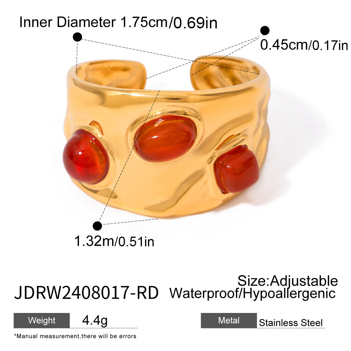 18k Gold Stainless Steel Red Agate Love Heart Necklace Pendant Earrings Ring