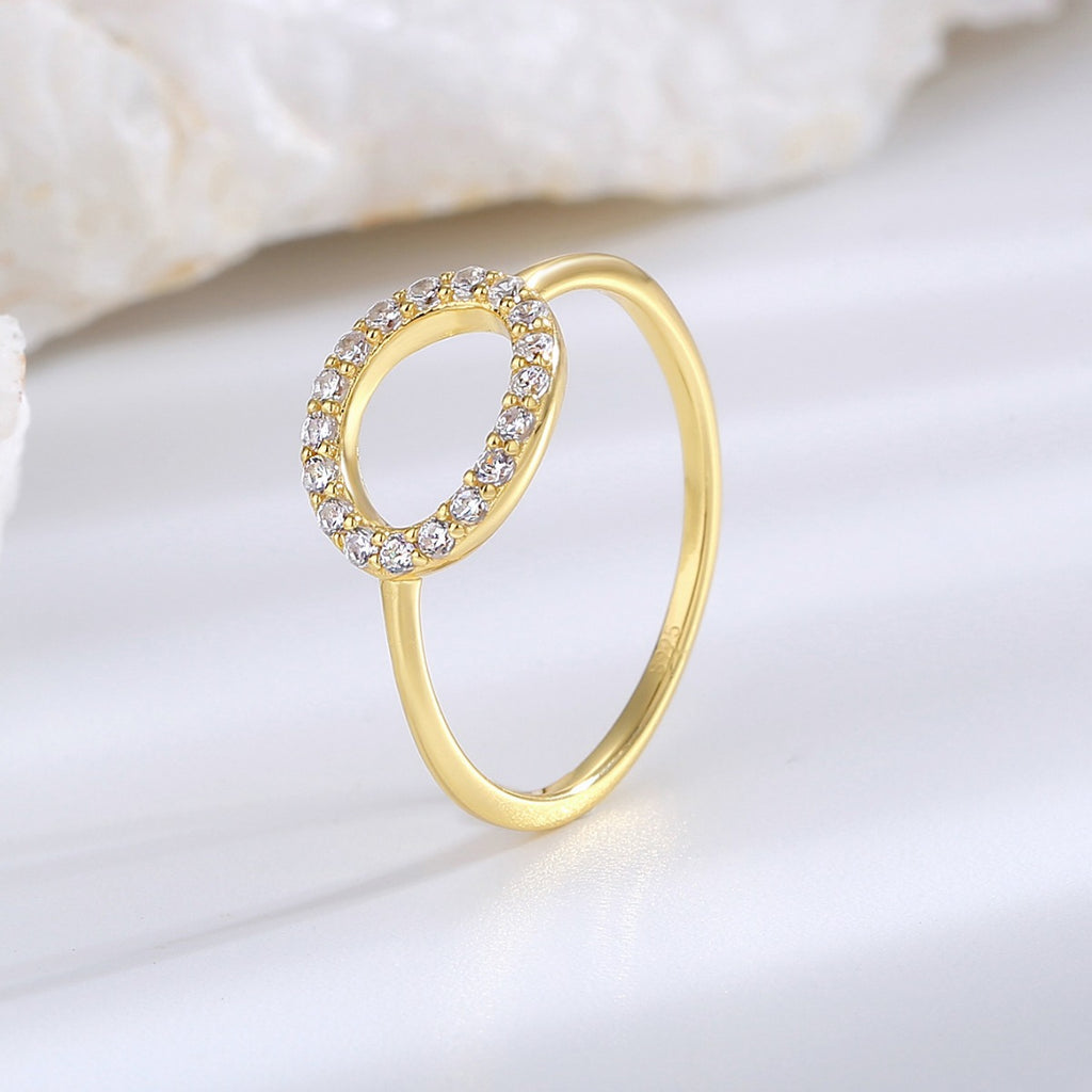 SR0032 S925Silver Hollow Ring for Women Minimalist Fashion Ring Jewelry