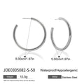 Modern Gold-Plated Stainless Steel Hoop Earrings — Boutique Edit — additional design view — jewelry finish and design detail