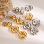 Stainless Steel Water Drop Earrings Geometric Earrings Ear Clip Jewelry earrings