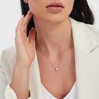 Gold-Plated Stainless Steel Minimalist Pearl Pendant Necklace — design detail