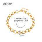 2H 18K Gold Thick Chain Stainless Steel Bracelet Versatile Non-Fading Bracelet Jewelry