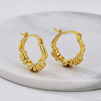 E0635 Design Sense Knot Wrapped Earrings for Women, Brass Gold-Plated Minimalist Style Ear Clips