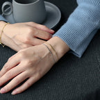 Geometric Horizontal Zircon Bracelet for Women Gold-plated with diamonds, simple design Fashion Jewelry Couple Gifts