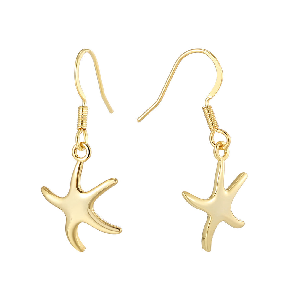 E0757 Summer Vacation Style Starfish Ear Hooks Women's Fashion Five-Pointed Star Earrings