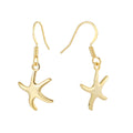 Gold-Plated Brass Starfish Star Earrings with gold-tone brass construction — jewelry finish and design detail
