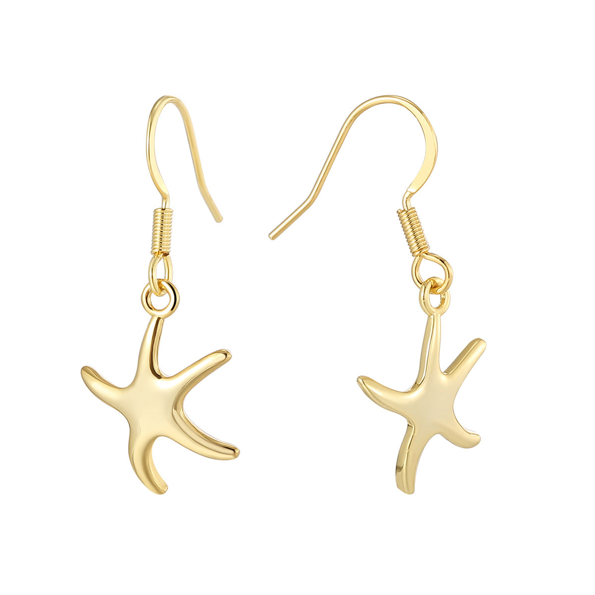E0757 Summer Vacation Style Starfish Ear Hooks Women's Fashion Five-Pointed Star Earrings