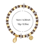 B0331 Vintage Melad Coffee Bean Coating18k Gold Beaded Holiday Bohemian Bracelet