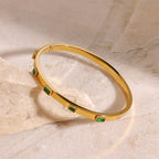 2H Stainless Steel Green Zircon Bracelet High Version Buckle Bracelet bracelet