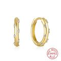 Two-Tone Wave Crystal 925 Sterling Silver Hoop Earrings — surface finish close-up — alternate angle 2 — jewelry finish and design detail
