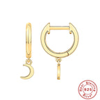 S925Sterling Silver Dagger Cross Earrings Devil's Eye Star Moon Pendant Hoop Earrings Hot-Selling Women's Earrings