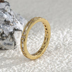 R0242 New Style Ring for Women, Copper Plated with Real Gold, Inlaid with Zircon, Fashionable and Unique Jewelry Accessory