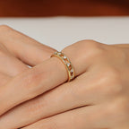 R0128 Hot-selling Jewelry Double-layer Hollow Zirconia Fashion Ring