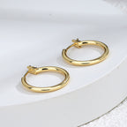 E0307 Simple Round Small Hoop Earrings20mm New Glossy Earrings Ear Clips Hoop Ornament Women