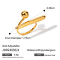 Geometric Minimalist 18K Gold-Tone Stainless Steel Open Ring styled for independent jewelry boutiques