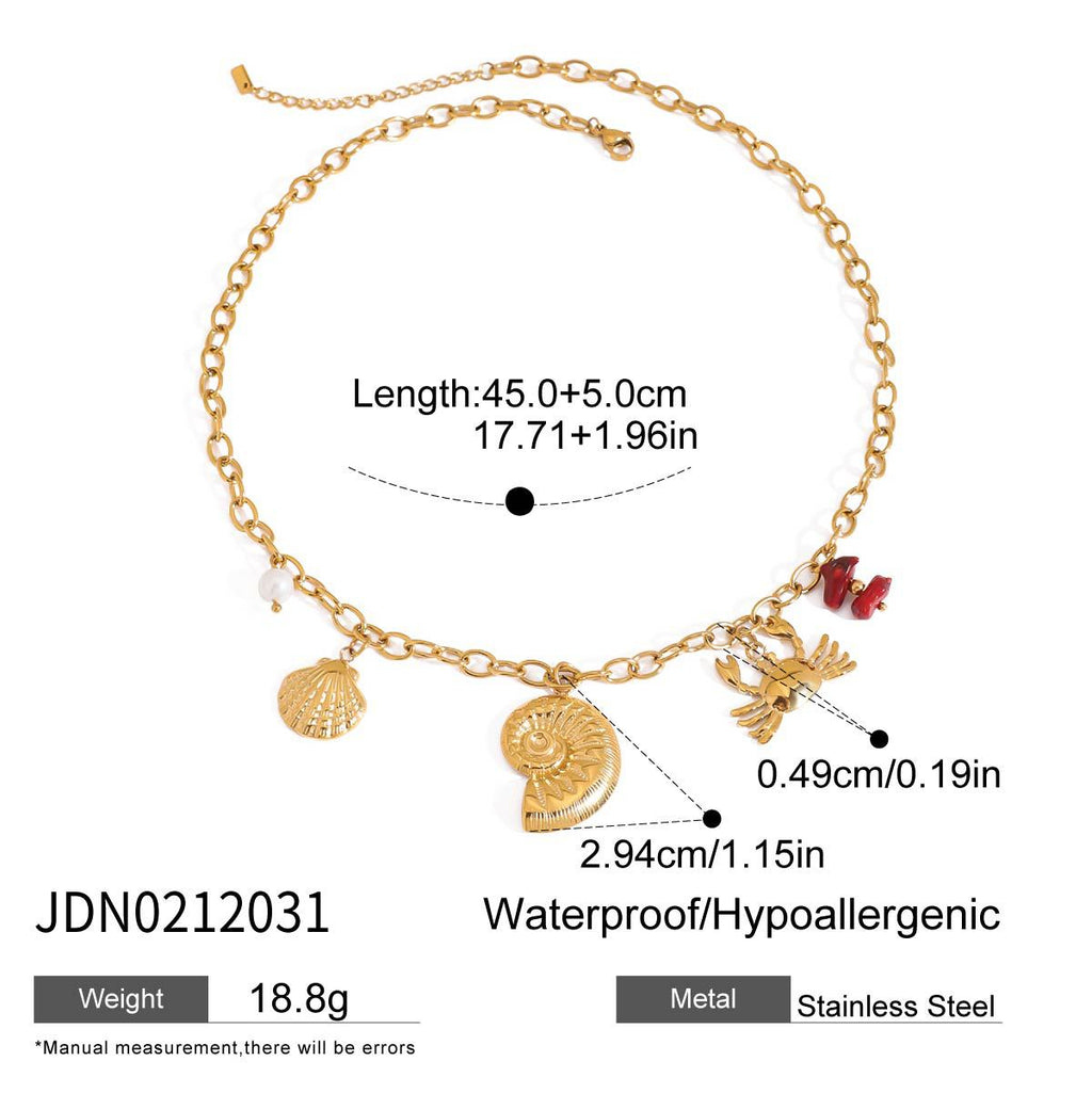 18k Gold Stainless Steel Necklace Simple Non-Fading Jewelry Accessories