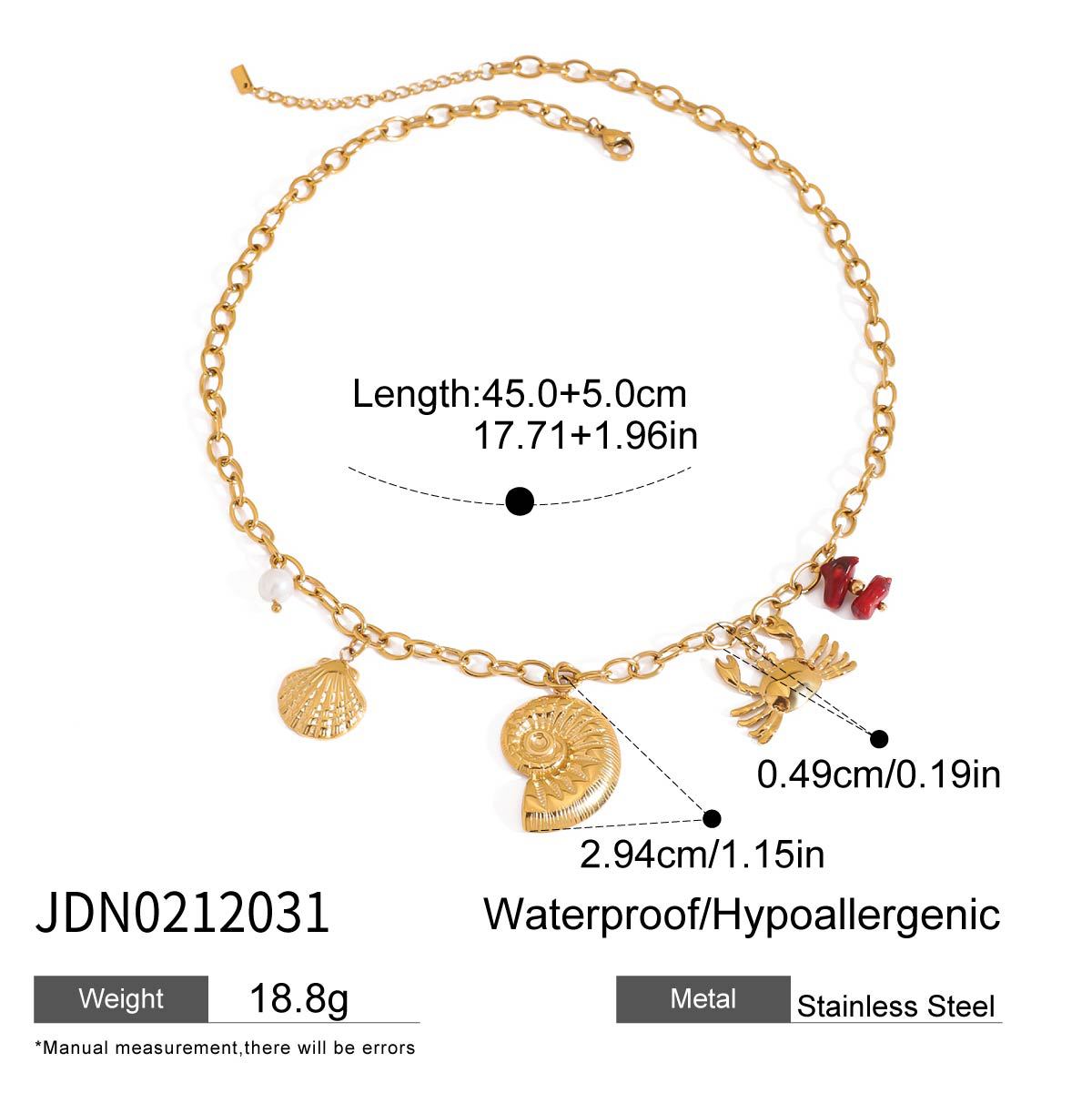 18k Gold Stainless Steel Necklace Simple Non-Fading Jewelry Accessories