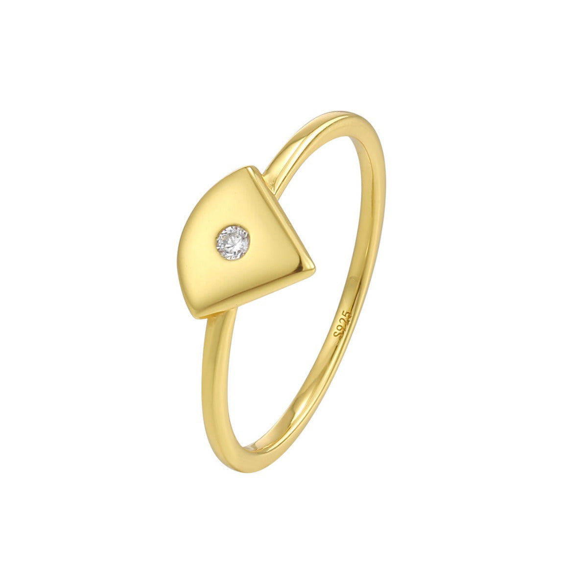 SR0023 S925Silver Geometric Triangle Ring Female Design casual Single Ring