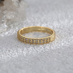 R0576 French Fashion Simple Design Ring for Women Brass Gold-Plated Micro-Inlaid Zircon Ring