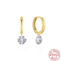 925 Sterling Silver Single Diamond Hoop Earrings Korean Style — collection product image 06