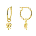 18K Gold-Plated Brass Feather Wheat Earrings in a gold-tone brass finish