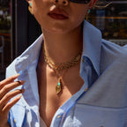 2H Original Design Jewelry Stainless Steel Necklace Design Sense Earrings Ring Non-Fading