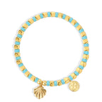 B0246 Vintage Trendy Vacation Shell Bracelet Fashion Gold-Plated Beaded